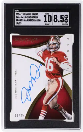 2014 Joe Montana SGC 8.5 10 Immaculate Sports Var Auto #SVAJM /25