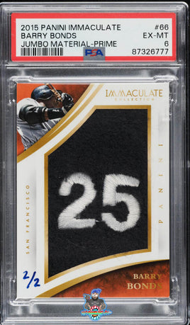 2015 Barry Bonds PSA 6 Immaculate Game Worn Jumbo Prime #66 2/2
