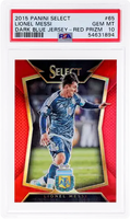 2015 Lionel Messi PSA 10 Select Dark Blue Jersey Red Prizm #65 /199