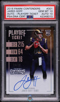 2016 Contenders Jared Goff Rookie Ticket Auto Playoff #301 /25 PSA 10 10