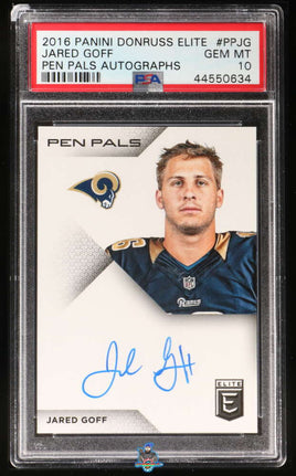 2016 Jared Goff PSA 10 Donruss Elite Pen Pals Auto #PPJG