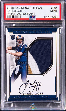 2016 Jared Goff PSA 9 National Treasures Rookie Pach Auto #101 /99