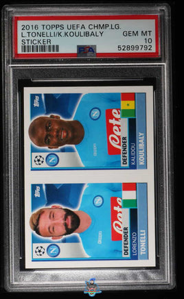 2016 Lorenzo Tonelli Kalidou Koulibaly PSA 10 Topps UEFA Champ Lg #