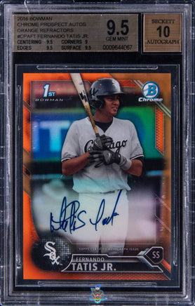 2016 Fernando Tatis Jr. BGS 9.5 10 Bowman Chrome Pros Auto Orange Refractor 22/25