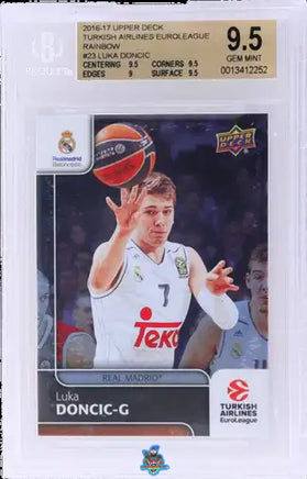 2016 Luka Doncic BGS 9.5 Upper Deck Turkish Air Euroleague Rainbow #23