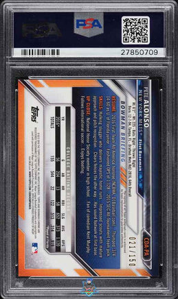 2016 Pete Alonso PSA 10 Bowman Draft Chrome DP Auto Blue Ref #CDAPA 21/150