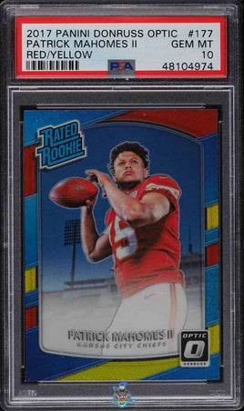 2017 Patrick Mahomes PSA 10 Donruss Optic Red Yellow #177