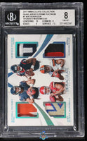 2017 Mahomes, Kizer Watson, Trubisky Quad Jersey Prime Platinum #1 /5 BGS 8