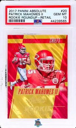 2017 Panini Absolute Rookie Roundup Retail Patrick Mahomes #20 PSA 10 44239565