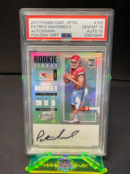 2017 Panini Contenders Optic Patrick Mahomes Auto #103 PSA 10 Auto 10 53874944