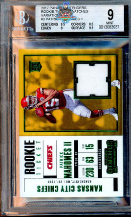 2017 Panini Contenders Patrick Mahomes Rookie Ticket Swatch Variation #SW-3 BGS 9 0013083937