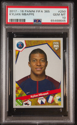 2017 Panini FIFA 365 Kylian Mbappe ROOKIE #250 PSA 10 65468645