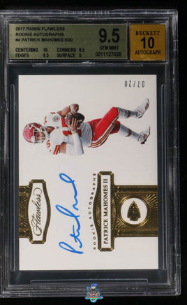 2017 Panini Flawless Patrick Mahomes Rookie Auto #RA-PM 7 of 20 BGS 9.5 Auto 10 0011127028