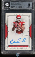 2017 Patrick Mahomes BGS 9 9 National Treasures Rookie Auto #RS2PM /99