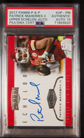 2017 Patrick Mahomes PSA Authentic 10 Plates & Patches Upr Echelon Auto /25