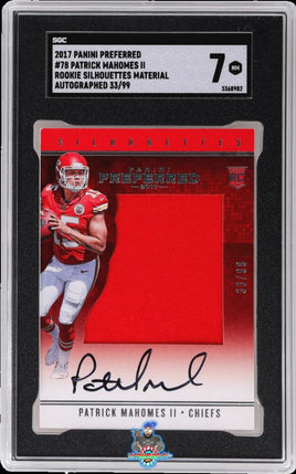 2017 Panini Preferred Patrick Mahomes Jumbo Rookie Patch Auto #78 33 of 99 SGC 7 3368982