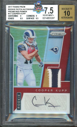 2017 Cooper Kupp BGS 7.5 10 Prizm Rookie Patch Auto #RPACK 3/15