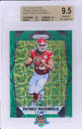 2017 Panini Prizm Green Scope Prizm Patrick Mahomes II #269 80 of 99 BGS 9.5 0012083152