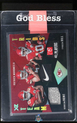 2017 Mahomes Hunt Hill Raw XR Rookie Patch Auto Laundry Tag #TTKC /1