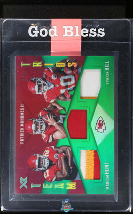 2017 Panini XR Mahomes Hunt Hill Rookie Triple Patch #TTKC /5 Raw