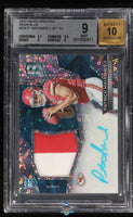 2017 Patrick Mahomes BGS 9 10 Spectra Rookie Patch Auto Neon Blue #204 /75