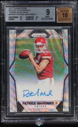 2017 Patrick Mahomes BGS 9 10 Prizm Rookie Auto Blue Wave #RAPM /149