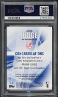 2017 Topps Finest Aaron Judge Auto Green Refractor /99 PSA 10