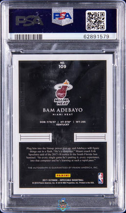 2017 Bam Adebayo PSA 10 Impeccable Rookie Auto #109 59/99