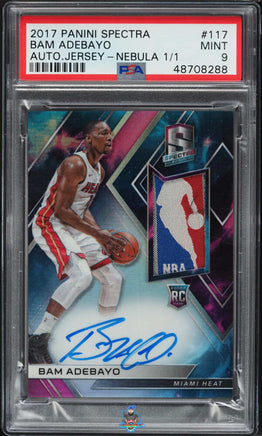 2017 Bam Adebayo PSA 9 Spectra Auto Jersey Nebua Logoman #117 1/1