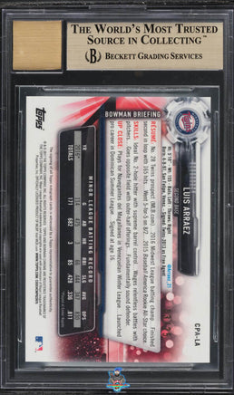 2017 Luis Arraez BGS 9.5 10 Bowman Chrome Pros Auto Orange Refractor 13/25