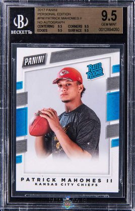 2017 Patrick Mahomes BGS 9.5 Personal Edition Rated Rookie - No Auto #PM