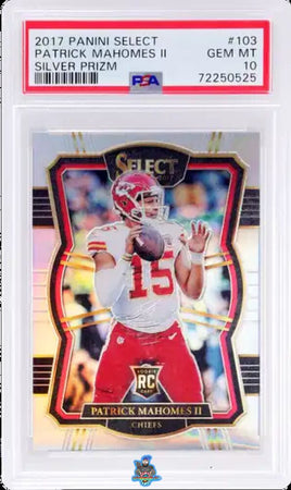 2017 Patrick Mahomes PSA 10 Select Rookie Silver Prizm Premier Level #103