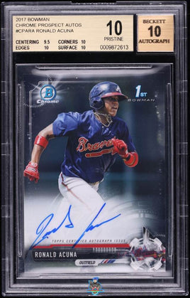 2017 Ronald Acuna Jr. BGS 10 10 Bowman Chrome Prospect Auto #CPARA