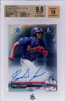 2017 Ronald Acuna Jr. BGS 9.5 10 Bowman Chrome Prospects Auto Reg #CPARA 286/499