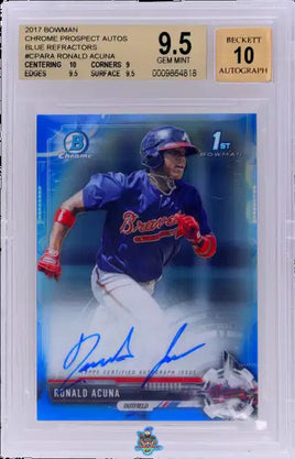 2017 Ronald Acuna Jr. BGS 9.5 10 Bowman Chrome Pros Auto Blue Refractor /150