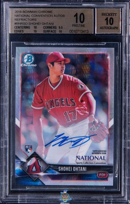 2018 Bowman Chrome Shohei Ohtani National Convention Refractor Auto #BNR-SO 3 fo 6 BGS 10 Auto 10 0010713413