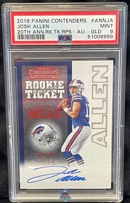 2018 Josh Allen PSA 9 Contenders 20th Ann Rookie Ticket Auto Gold #ANNJA /10