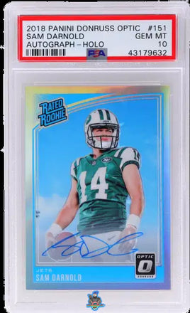 2018 Sam Darnold PSA 10 Donruss Optic Auto Holo #151 /99