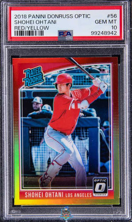 2018 Shohei Ohtani PSA 10 Donruss Optic Batting Red Yellow #56