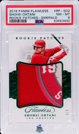 2018 Shohei Ohtani PSA 8 Flawless Rookie Patches Emerald #RPSO2 5/5