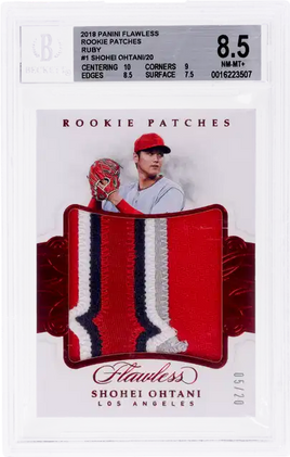 2018 Shohei Ohtani BGS 8.5 Flawless Rookie Patches Ruby #1 5/20