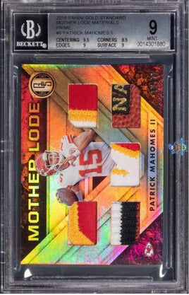 2018 Patrick Mahomes BGS 9 Gold Standard Mother Lode Mats Prime #ML8 /49