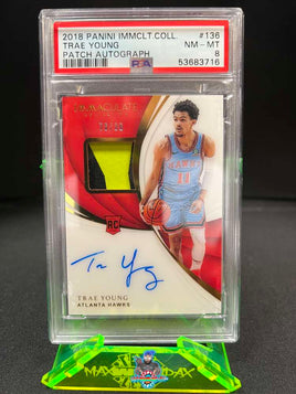 2018 Immaculate Collection Trae Young ROOKIE PATCH AUTO 78 of 99 #136 PSA 8 53683716