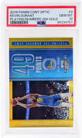 2018 Kevin Durant PSA 10 Contenders Optic Playing the Numbers Game Gold #9 /10