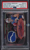 2018 Obsidian Josh Allen Rookie Jersey Auto Red /5 PSA 10 10