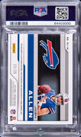 2018 Josh Allen PSA 10 Obsidian Rookie Jersey Auto Electric Etch Green #RJJA /25