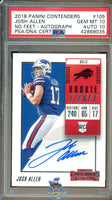 2018 Panini Contenders Josh Allen No Feet Auto #105 PSA 10 Auto 10 42868035 from MaxWaxPax