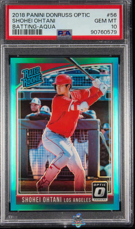 2018 Panini Donruss Optic Shohei Ohtani Batting Aqua #56 283 of 299 PSA 10 90760579