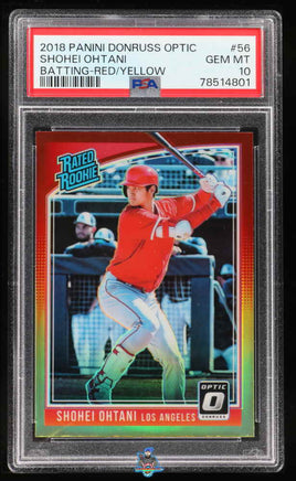 2018 Shohei Ohtani PSA 10 Donruss Optic Batting Red Yellow #56