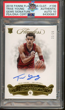 2018 Panini Flawless Clgt Trae Young Gems Sign PSA 10 64300687